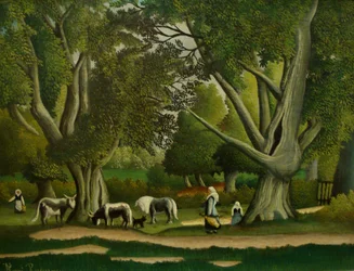 Paesaggio con mungitrici